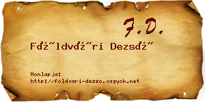 Földvári Dezső névjegykártya