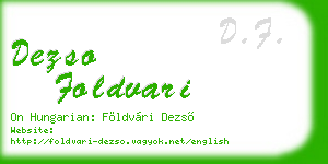 dezso foldvari business card