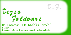 dezso foldvari business card